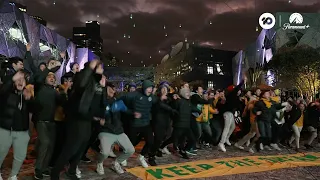 Fans react to World Cup Qualification in Federation Square