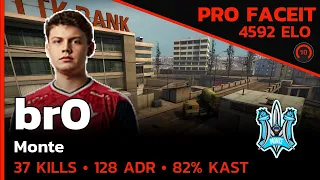 br0 Monte DOMINATES OVERPASS with 37 KILLS!🔥 (OVERPASS) FACEIT LVL 10 / CSGO POV / Sep 21, 2023