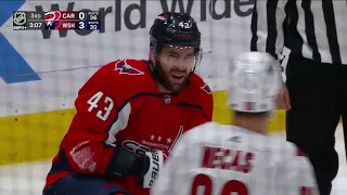 Tom Wilson In Pain After Elbow From Brady Skjei