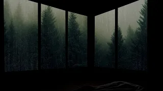 Calmness Foggy Forest | Rain And Thunder Sound On Window - Sound Brings Sleep, Comfortable Mood