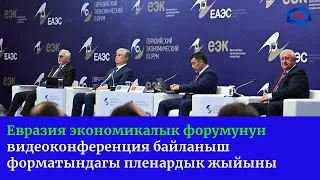 Евразия экономикалык форумунун видеоконференция байланыш форматындагы пленардык жыйыны