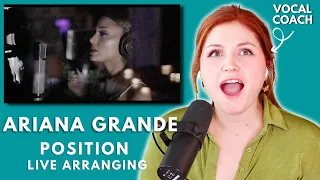 Vocal coach reacts to ARIANA GRANDE I Studio arranging "Positions"