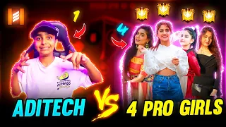 My Pro Girl Subscriber Challenge Me 🤯 आजा 1 vs 4 में !! 🔥 Intence Clash Battle - Garena Free Fire