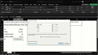 EXCEL - Cálculo del Valor Futuro e Intereses ganados con INTERÉS COMPUESTO