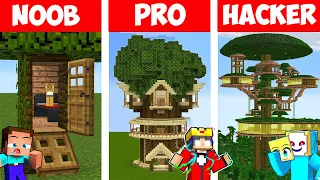 Minecraft NOOB vs PRO vs HACKER: JUNGLE BAUMHAUS BAU CHALLENGE ⛏