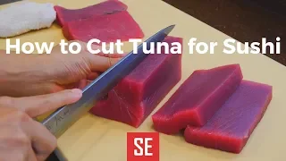 How to Cut Tuna Loin for Sushi ( 金枪鱼寿司)