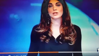 Italian Tv presenter Costanza Calabrese accidentally flashes audience