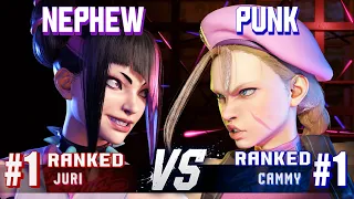 SF6 ▰ NEPHEW (#1 Ranked Juri) vs PUNK (#1 Ranked Cammy) ▰ High Level Gameplay