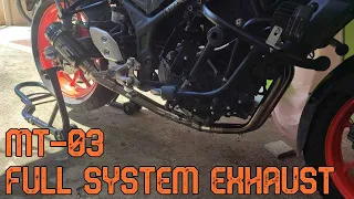 INSTALLING SHOPEE RACING FULL SYSTEM EXHAUST ON YAMAHA MT-03 | TIMELAPSE