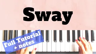 Sway - Michael Bublé | Both hands Piano Tutorial | Level 1 - 4 | NOTES | +slow