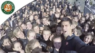 Novak Djokovic and the 2015 French Open ballkids - Roland-Garros