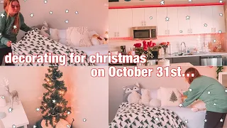 DECORATING MY FIRST APARTMENT FOR CHRISTMAS 2022 & WINTER/CHRISTMAS ROOM TOUR