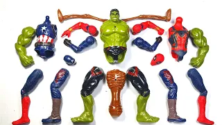 Merakit Hulk Smash VS Spider-Man VS Captain America VS Siren Head ~ Marvel Avengers Toys