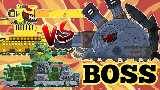 Mega Tanks Dora and KV-45 Vs Mega Boss - Cartoons about tanks