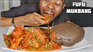 Amala And Okra Stew With Chicken / African Food Challenge / Speed Eating Show