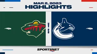 NHL Highlights | Wild vs. Canucks - March 2, 2023