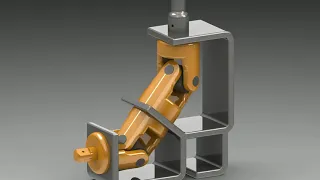 Solidworks - mechanismus #1 - double cardan joint universal joint perpendicular output - 3D model