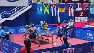 Tsenaye & Gianna(Jam) vs Dominican Rep. U19Girl's Doubles 2024 27th Carib. Reg.TT Youth Champ.(Day4)