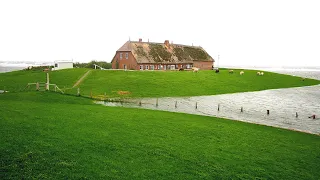 Land unter auf Hallig Gröde am 19 September 2023