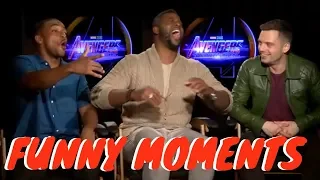 Anthony Mackie, Sebastian Stan, and Winston Duke Avengers Infinity War Funny Moments