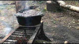 Camp-fire Cooking: a Dutch Oven Roast Chicken