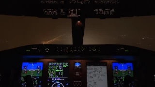 Bombardier Challenger 650 Very Low Visibility Approach and Landing at Moscow