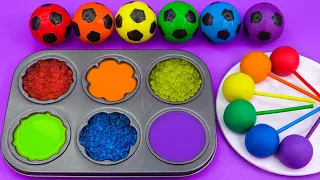 Satisfying Video l How To Make  Lollipop Candy, Color Soccer With Play Doh Cutting ASMR #192