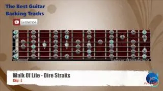 🎸 Walk of Life - Dire Straits Guitar Backing Track with scale chart