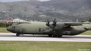 RARE!NEARLY KILL! Royal Air Force Lockheed C-130J Hercules ZH874 Takeoff from Split Airport LDSP/SPU