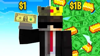 I Became a BILLIONAIRE with ONE Dollar Under 24 Hours In Minecraft