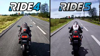 RIDE 4 vs RIDE 5 - Graphics & Gameplay Comparison (PS5)