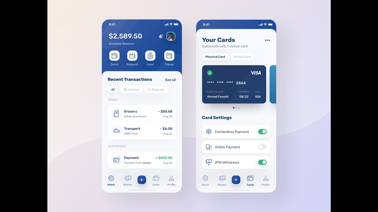 Wallet App UI in flutter || Finance App UI in flutter || Wallet App UI ...