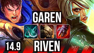 GAREN vs RIVEN (TOP) | 12/3/9, Dominating | TR Master | 14.9