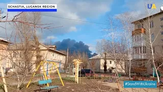 Schastia - under shelling. The militants are using mortars, artillery and "grad" rocket launchers