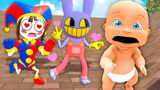 Baby Stuck on Roof With POMNI & JAX for 100 DAYS! (The Amazing Digital Circus)