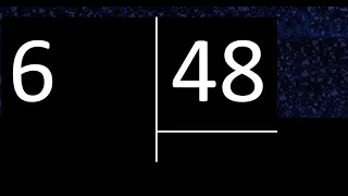 Dividir 6 entre 48 , division inexacta con resultado decimal  . Como se dividen 2 numeros