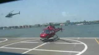 Busy Heliport in New York City