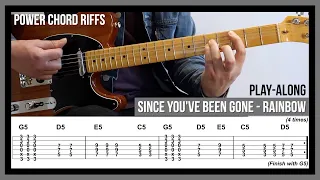 Since You've Been Gone (TAB) - Power Chord Guitar Riffs - Rainbow