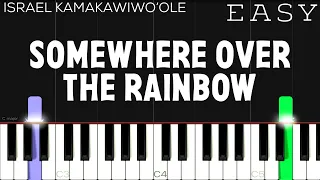 Israel “IZ” Kamakawiwo’ole - Somewhere Over The Rainbow | EASY Piano Tutorial