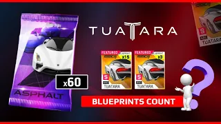 Asphalt 9 | OPENING 60 SSC TUATARA PACKS | Realtime Blueprints Count | Check Drop Rates