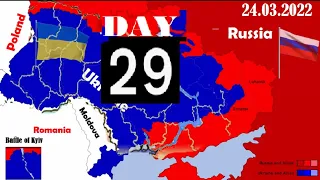 Day 29 of Russian invasion of Ukraine | Russian-Ukraine Crisis Update | Key Events From Day 29 Map