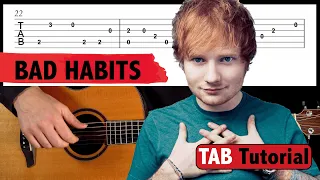 Ed Sheeran - Bad Habits RIFF / EASY GUITAR TUTORIAL + TAB