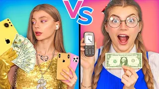 RICH vs BROKE Student! Funny Situations & DIY Ideas by Mr Degree