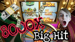 Crazy time big win 5x multiplier 8000X @50XBonushunt  @CasinhadaSabrina