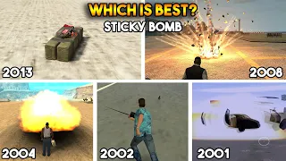 GTA : WHICH IS BEST STICKY BOMB IN EVERY GTA? (GTA 5, 4, SAN, VC, 3)