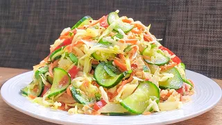 Eat cucumber salad for dinner every day and you will lose belly fat! Cabbage recipes