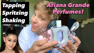 ASMR Ariana Grande perfume collection! ~tapping and spraying~