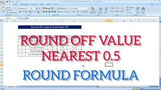 How to Round Off Value in MS Excel Nearest 0.5 | Rounding numbers | Nearest 0.5 value