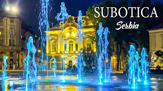 Subotica city center at night