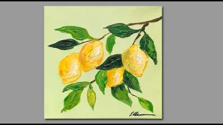 EASY Acrylic Painting Lemons- in under 15 Minutes!